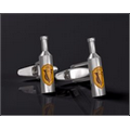 Stainless Steel Cufflinks - Custom Wine Bottle Shape